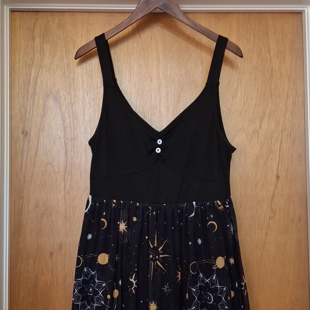 Black and Gold Celestial Dress - Picture 2 of 6